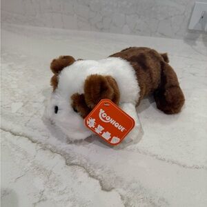 Yoonique Bulldog plush stuffed animal. Brown and White Plush Dog